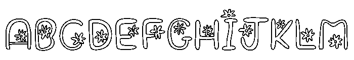 Daisy day outline Font UPPERCASE