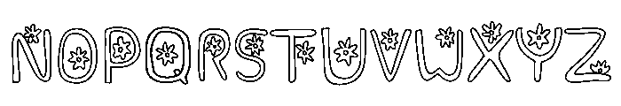 Daisy day outline Font UPPERCASE