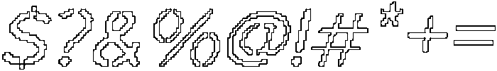 Darbots Rounded Pixel Outline otf (400) Font OTHER CHARS