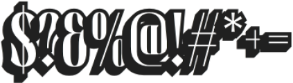 Darvine Extrude Left otf (400) Font OTHER CHARS
