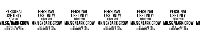 Dark Crow Italic PERSONAL USE Font OTHER CHARS
