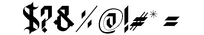 Dark Ruby Font OTHER CHARS