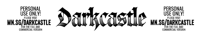 Darkcastle PERSONAL USE Regular Font OTHER CHARS