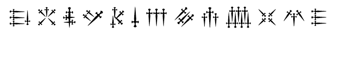 Daggers Alphabet Regular Font LOWERCASE