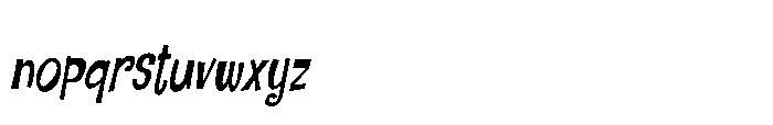 Dagnabbit Condensed Oblique Font LOWERCASE