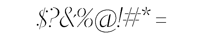 Dala Moa Thin Italic Font OTHER CHARS