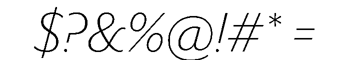 Darby Sans Extralight Italic Font OTHER CHARS