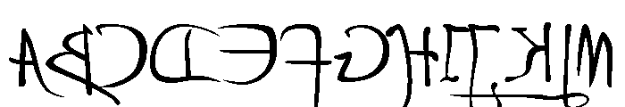 Da Vinci Backwards Font UPPERCASE
