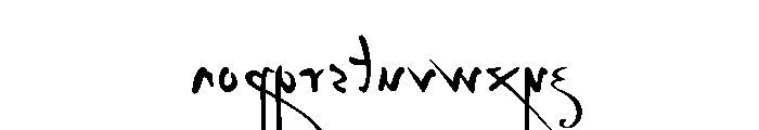 Da Vinci Backwards Font LOWERCASE