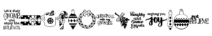 DB Christmas Gnomes Accents Font UPPERCASE