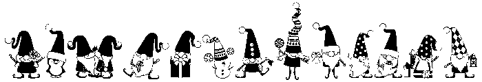 DB Christmas Gnomes Font UPPERCASE
