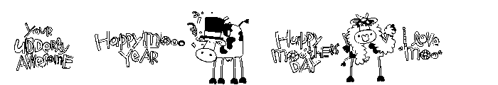 DB Cow-lendar Puns Font OTHER CHARS
