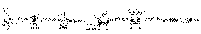 DB Cow-lendar Font LOWERCASE