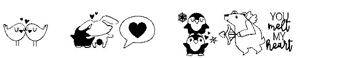 DB Cozie Cuties Love Font OTHER CHARS
