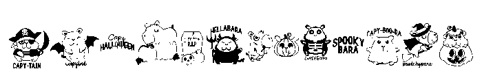 DB Cutie Capybara Halloween Font UPPERCASE