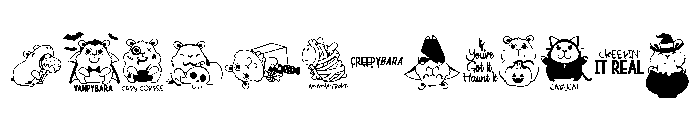 DB Cutie Capybara Halloween Font UPPERCASE
