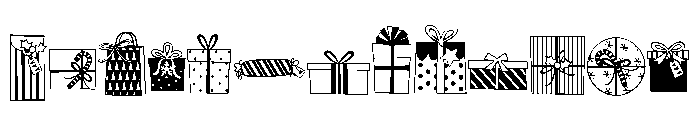 DB Dressed Up Christmas Gifts Font UPPERCASE