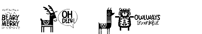 DB Holiday Cheer Animals Font OTHER CHARS