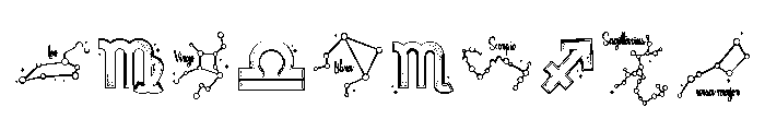 DB In the Stars Constellations and Signs Font OTHER CHARS