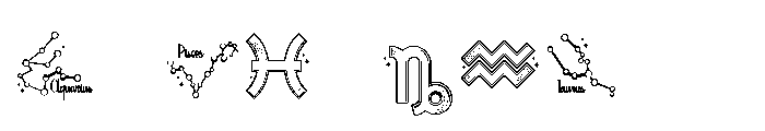 DB In the Stars Constellations and Signs Font OTHER CHARS