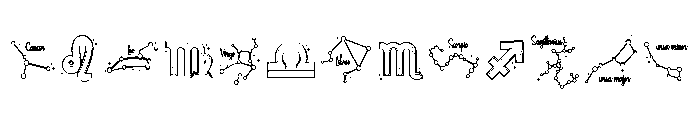 DB In the Stars Constellations and Signs Font UPPERCASE