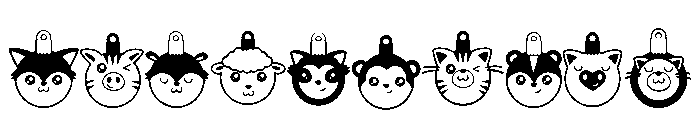 DB Kawaii Christmas Animal Ornaments Font OTHER CHARS