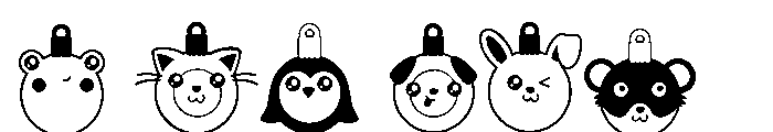 DB Kawaii Christmas Animal Ornaments Font OTHER CHARS