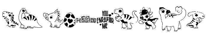 DB Little Dinos Love Font OTHER CHARS