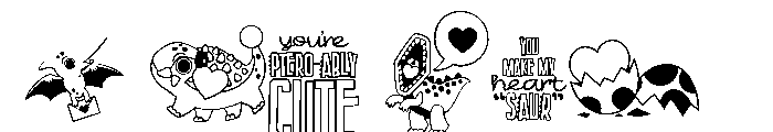 DB Little Dinos Love Font OTHER CHARS