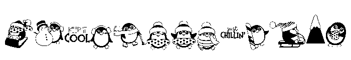 DB Merry Penguins Winter Font UPPERCASE