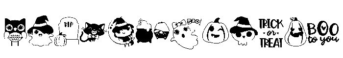 DB Spooky Cute Font UPPERCASE