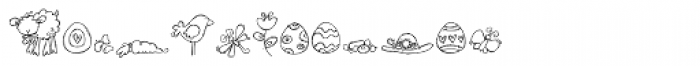 DB Easter Fun Doodles Font UPPERCASE