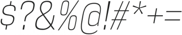 DDT Condensed ExtraLight Italic otf (200) Font OTHER CHARS