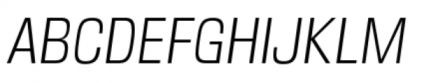 DDT Condensed Light Italic Font UPPERCASE