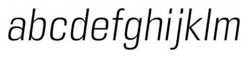 DDT Condensed Light Italic Font LOWERCASE