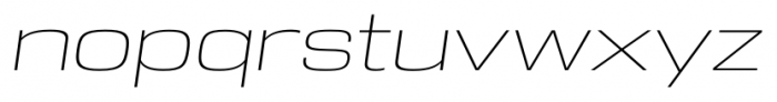 DDT Extended ExtraLight Italic Font LOWERCASE