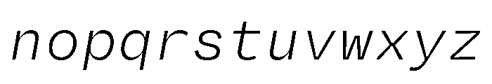 Degular Mono Light Italic Font LOWERCASE
