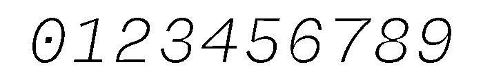 Degular Mono Thin Italic Font OTHER CHARS