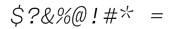 Degular Mono Thin Italic Font OTHER CHARS