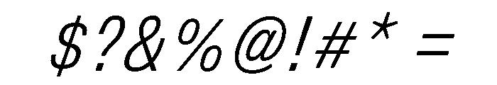 DeBox Condensed Light Ita Short Font OTHER CHARS