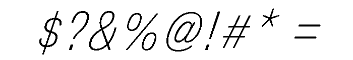 DeBox Condensed Thin Ita Short Font OTHER CHARS