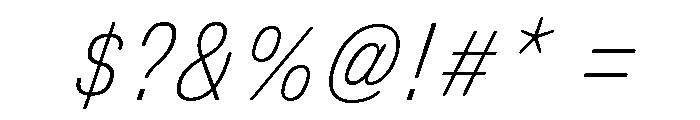 DeBox Condensed Thin Italic Font OTHER CHARS
