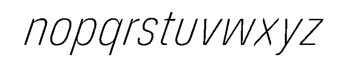 DeBox Condensed Thin Italic Font LOWERCASE
