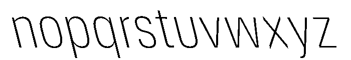 DeBox Condensed Thin Slant Tall Font LOWERCASE