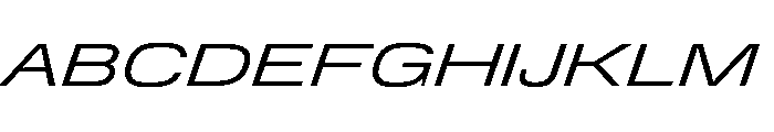 DeBox Expanded Italic Short Font UPPERCASE