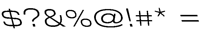 DeBox Expanded Light Slant Tall Font OTHER CHARS