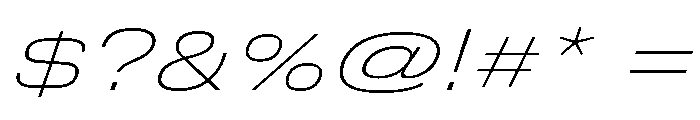 DeBox Expanded Thin Italic Tall Font OTHER CHARS