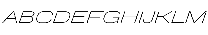 DeBox Expanded Thin Italic Tall Font UPPERCASE