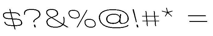 DeBox Expanded Thin Slant Short Font OTHER CHARS
