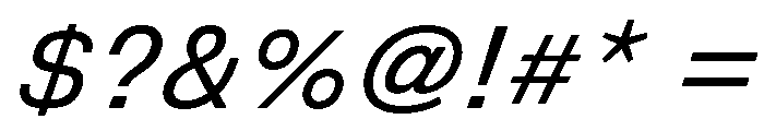 DeBox Italic Short Font OTHER CHARS